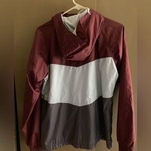 Columbia fleece lined windbreaker with hood